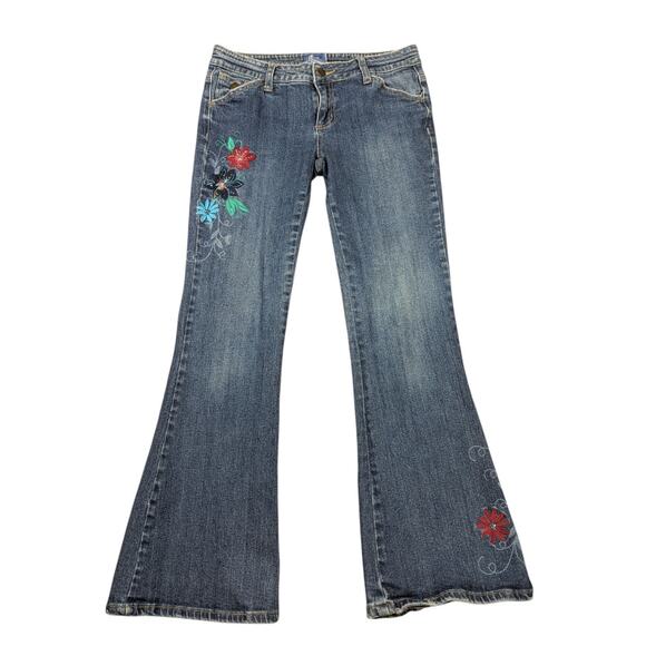 Y2K Low Rise Bootcut Floral Print Jeans by Lilu Size 3 Short - Picture 1 of 14